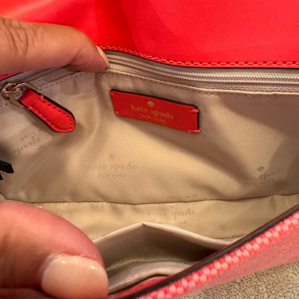 Kate Spade Rosie Flap Crossbody Bag Pink Pebbled Leather Preppy Resort Luxe - Picture 13 of 14
